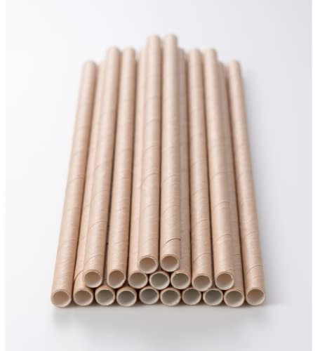 Paille Carton Kraft Biodégradable | Lot de 250 Pailles Jetables Droites 20 cm | Pailles Ecologiques | Recyclables et Compostables | Boissons Froides
