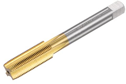 sourcing map Gewindebohrer M12 x 1mm Rohrgewindeschneider M35 HSS Einschnittgewindebohrer Linksgewinde Titanbeschichtung Maschinengewindebohrer für Elektrisch Bohrer Fräser Industrie