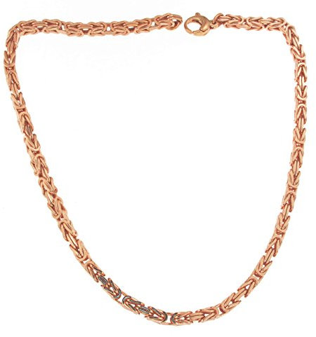 Feine Königskette 18kt Rose Gold Doublé 5mm Länge 40cm, Halskette Herren-Kette Goldkette Damen Geschenk Schmuck ab Fabrik Italien tendenze