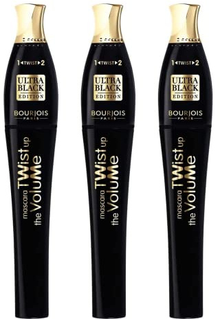 3 x Bourjois Paris Twist Up The Volume Mascara - 01 Ultra Black