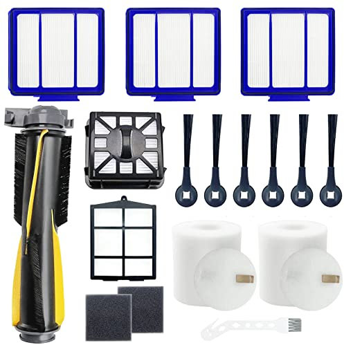 Eifrthe Kit d'accessoires 16 pièces pour aspirateur robot Shark IQ RV1001AE RV1000 RV1001 AV970 AV993 RV912S AV1002AE avec brosse principale en mousse et filtre principal