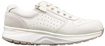 JOYA Dynamo Zip W White, Damensneaker in stilvollem Look aus Veloursleder, für Bequeme Bewegung im Alltag, komfortable Damenschuhe, Weiß, 42 1/3