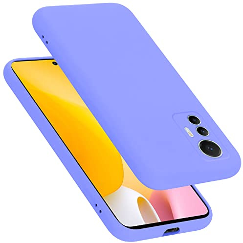Cadorabo Hülle kompatibel mit Xiaomi 12 LITE Hülle Silikon Handyhülle für 12 LITE Case aus flüssigem Silikon- Kratzfeste und stoßfeste dünne TPU Schutzhülle - Liquid HELL LILA