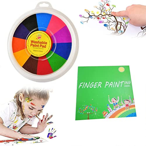 Peinture au Doigt Lavable pour Enfants, Kit de Peinture Plusieurs Couleurs avec Livre d'Activités, Pack Complet sans BPA - 3-12 Ans