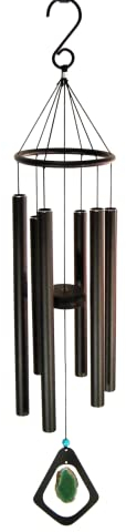 Grüner Achat-Windspiel, Metallspiele, Outdoor-Gartendekoration, hängende Dekoration, 86 cm hoch