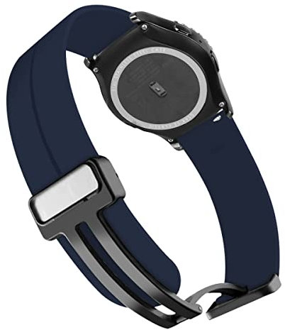 MroTech Correa Compatible con Samsung Galaxy Watch Active/Active2/Galaxy Watch 4/4 Classic/5/5 Pro/6/6Classic/Galaxy Watch 7 Pulsera Repuesto 20mm Silicona Hebillas Plegables Acero Inoxidable,Azul