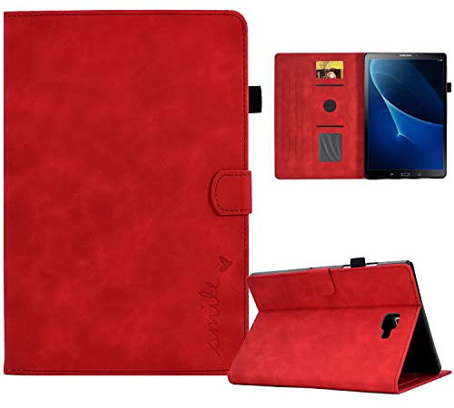 Aswant Funda Compatible con Samsung Galaxy Tab A 10.1 2016 (SM-T580 / SM-T585), Ultradelgado Funda Tablet Samsung Tab T580, Case Cover Compatible con Samsung Tab T580 (Rojo)
