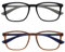 OPULIZE Max Lesebrille 2er Pack - Klassische große rechteckige Fassung - Brillen in mattem Schwarz und Braun - Herren Damen Unisex - RR78-12 - +1,00