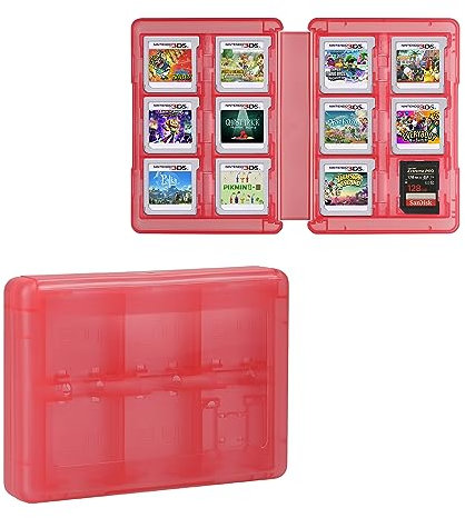 kwmobile Aufbewahrungsbox für Spiel-Kartuschen kompatibel mit Nintendo 3DS Box - Spiele Hülle für bis zu 22 Spiele und Zubehör - Altrosa
