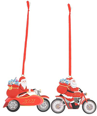 Garneck 2st Weihnachtsmann-anhänger Christbaumschmuck Weihnachtsmann Weihnachtsschmuck Weihnachts-LKW-Ornament Mini-LKW-weihnachtsschmuck Harz Schatzkiste Fahrrad