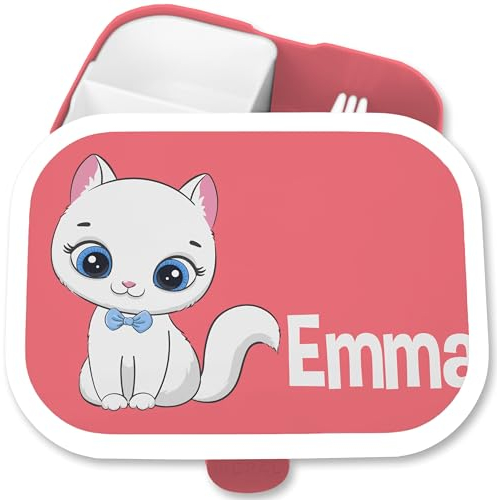 Brotdose Kinder Campus für Mepal - Katze süß Katzen Cat Cats - 750 ml - Rosa - jausenbox personalisierte lunchbox katzenmotiv katzenmotive brotbox pausenbox und einer schuldose mädchen