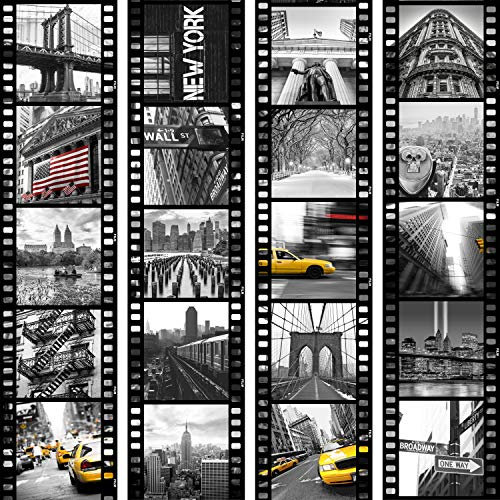 murando PREMIUM PURO Tapete Realistische Tapete ohne Rapport und Versatz 10m Vlies Tapetenrolle Wandtapete modern design Fototapete City Stadt New York Film d-C-0001-j-b