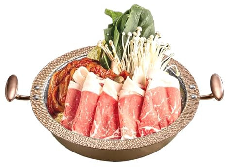 HMWOKPOT 304 Stainless Steel Shabu Shabu Hot Pot Japanese Style Sukiyaki Tetsu Nabe Pot for Induction Cooktop Gas Stove,30 * 7cm