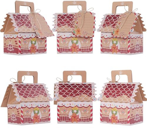 HSEAMALL 20PCS Christmas Party Gift Boxes,Christmas Paper Gift Bags kraft gift Box Candy Box Xmas Sweet Favour Boxes