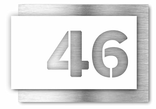 Premium Hausnummer | Wetterfest Rostfrei | Individuell anpassbar | Aluverbund silber gebürstet und Acrylglas | 3D Effekt | Wetterfest | Art.Nr. H1001 (Weiß Matt)