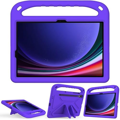 Funda para niños para Samsung Galaxy Tab S8 de 11 pulgadas 2022 (SM-X700/X706), espuma EVA, ligera, a prueba de golpes, duradera, funda para tablet con asa y soporte para niños, color morado