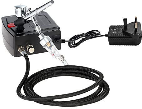 Airbrush Air Compressor, Weytoll Portable Spray Pump Air Compressor Kit for Art Painting Craft Cake Spraying Model Air Brush Nail Tool Set