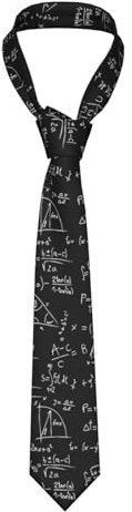 VhoMes Herren-Krawatte, Mathematik-Gleichung, mathematische Formeln, schwarz-weiß, bedruckt, Neuheit, formelle Hochzeit, Party, Krawatten für Jungen