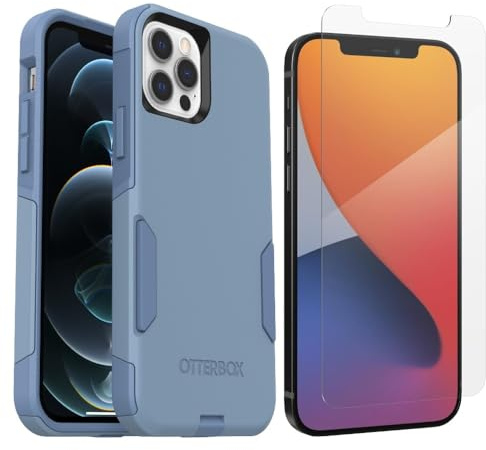 OtterBox Schutzhülle für iPhone 12 & iPhone 12 Pro (nur Commuter Serie), Crisp Denim (Blau), mit Glas-Elite + transparenter Displayschutzfolie, taschenfreundlich, mit Portschutz, Keine