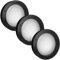 MLS Bullauge B4000, Set mit 3 Stück, für Türen, Robustes Aluminium, VSG-Sicherheitsglas, Passend für 40 mm Starke Türen, Beidseitig Sichtbare Befestigungsschrauben, Ø 250 mm, Mattes Glas, Schwarz
