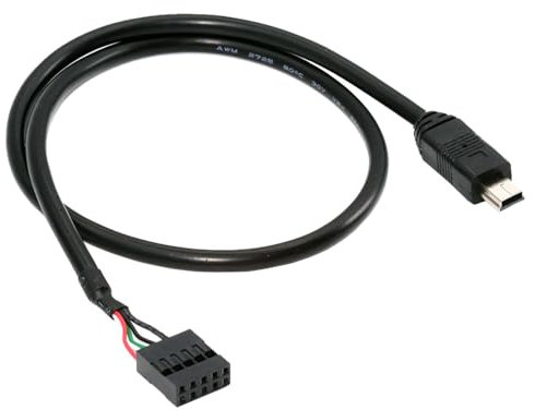 xiwai Câble adaptateur USB 2.0 9 broches 10 broches vers mini USB 5 broches 50 cm pour mini moniteur, capteur de caméra