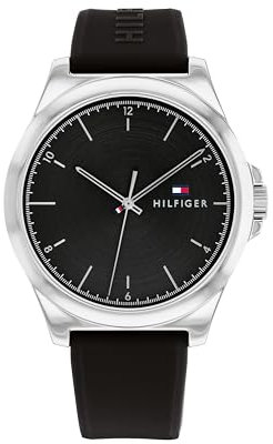 Tommy Hilfiger Montre Analogique à Quartz pour Homme avec Bracelet en Silicone et en Cuir