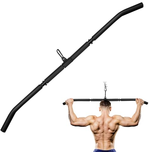 Topfinder Latzugstange mit Drehgelenk, Lat Pull Down Bar Kabelzug Fitness Latzug Griff Bizeps Trizeps Gerade Stange