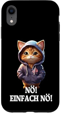 Nö - Einfach Nö I Motivation Lustiger Spruch mit Katze Hülle für iPhone XR