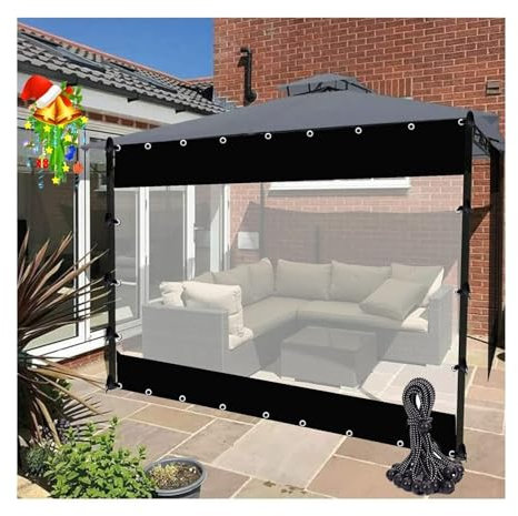 LGJEGD Coperture for pergola Impermeabili Parabrezza da Giardino con Tenda for Posto Auto Coperto 0,5 mm Addensato con Occhielli e Sfere Elastiche (3.28x6.56'/1x2m)