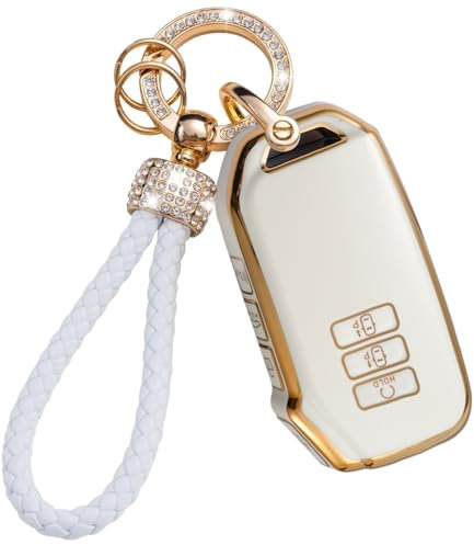 Ysbxitu Schlüsselhülle Etui TPU Schutz - mit Bling Schlüsselanhänger kompatibel mit Kia Sportage NQ5 QL Grand Sorento 4 MQ4 Ceed CD Sedona Carnaval Optima Stinger Rio K5 K7 K8 EV6 GT