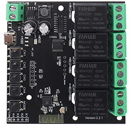 wisspair 4CH Tuya Switch WiFi Switch Módulo Inalámbrico Relé Inteligente Vida APP Control remoto Tiempo Inteligente para Interruptor de Casa Inteligente