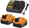 Energup 2 Pezzi 18V 5500mAh Batteria per Dewalt Batteria 18V con Caricabatterie DCB184 DCB180 DCB181 DCB182 DCB183 DCB205