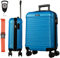 NOWI® Las Palmas Koffer Klein: 55x40x20cm Leichter Hartschalenkoffer mit Rollen, 34L passend für Ryanair, Lufthansa & co. Kabinenkoffer, Hardcase Handgepäckskoffer (blau, M)