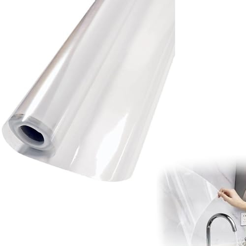 ZFRITP 1 Stück Transparent Wandschutzfolie Elektrostatisch, 40 × 300CM Spritzer Möbel Schutzfolie Selbstklebender Statischer Wandaufkleber, Wandfolie Abwaschbar Schutz für Küche Wände Möbel Büro.
