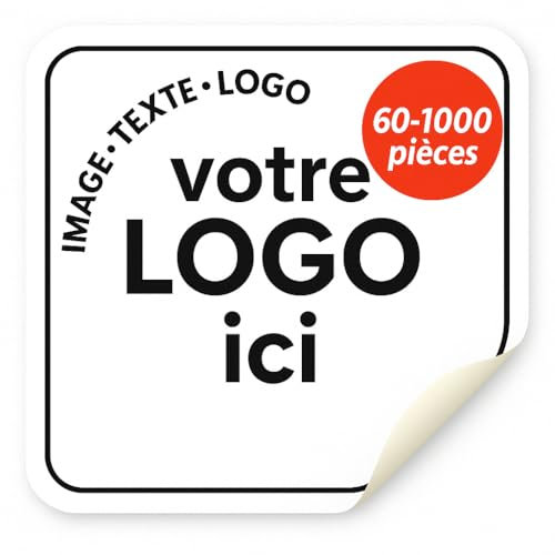 Personalisierte Aufkleber selbst gestalten (60 Stk) – Für Logos, Verpackung, Bilder – Wasserfest & spülmaschinenfest – Ideal für Unternehmen & DIY