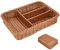 UKCOCO Cesta de Almacenamiento de Cubiertos de Imitación de Ratán con Compartimentos Organizador de Cocina para Tenedores Cucharas y Material Ecológico y Resistente