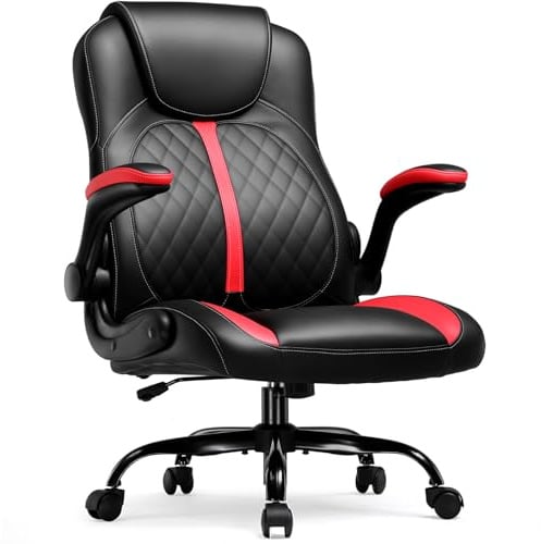 GTPLAYER Sedia da gioco con braccioli sollevabili – Sedia da gioco ergonomica a funzione ribaltabile – Seduta PC Gaming in schiuma ad alta densità rosso