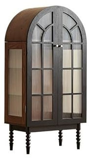 NEBE Aparador Cocina Vitrina de Madera Maciza con figuritas Retro, aparador de Comedor y vinoteca Armario