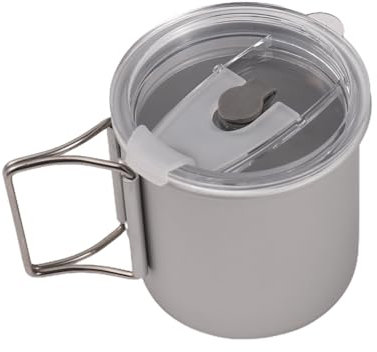 Tarna d'acqua in alluminio anodizzato da 300 ml in campeggio con maniglia pieghevole e coperchio per esterno esterno escursionismo tazza da viaggio portatile leggera durevole per