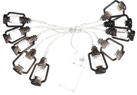 NUOBESTY Halloween LED Lichterkette im Vintage Stil Kerosinlampe für Garten und Innenraumdekoration mit Lampen Batteriebetrieben Schwarz
