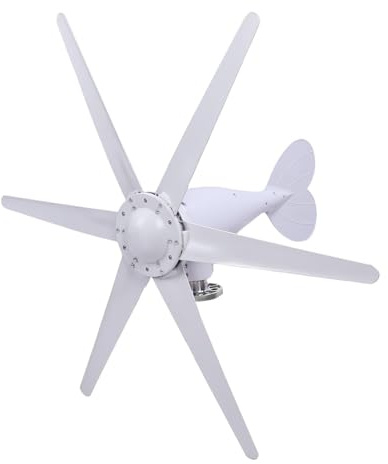Generic Turbina Aerogeneradora de Arranque de Baja Velocidad, 300W, 6 Aspas, Kit de Turbina Eólica a Prueba de Agua para Casas, Granjas, Casas Rodantes, Barcos