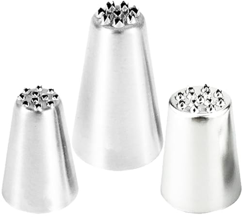 Jeu de douilles d'herbe en acier inoxydable, outils de décoration gâteaux amusants en 3 pièces pour la cuisson DIY, pointes glaçage faciles à nettoyer pour les magasins