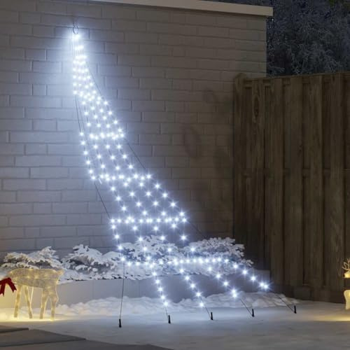 LED Weihnachtsbaum, 300 cm, Kaltweiß, Metall, mit Erdspießen, 168 LEDs, 8 Modi, USB-betrieben, für Innen- & geschützten Außenbereich, langlebig