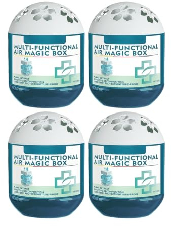 Magic Box zur Staubentfernung in Innenräumen, Automatische Staubsammlung, 120g Pflanzenextraktformel, Multifunktionale Air Magic Box, Langanhaltende Frische für Haustierbereiche, Zuhause (4 Stücke)