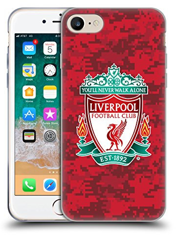 Head Case Designs Officially Licensed Liverpool Football Club Home Red Crest Digital Camouflage Gel Case [Military Grade Protection] Compatible With Apple iPhone 7/8 / SE 2020 & 2022
