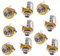 Sharplace 10pcs 6.35mm 1/4'' Prise Plaqué Solder Terminal Panel Mount, Jack stéréo