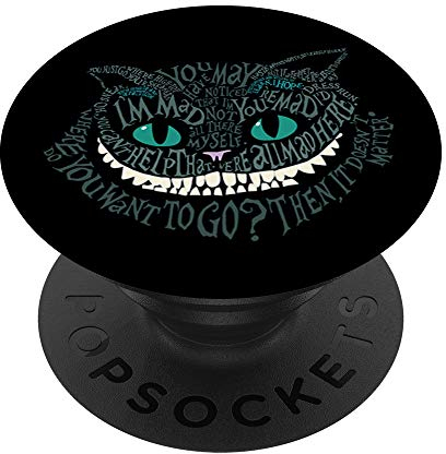 PopSocket PopGrip: Cheshire Alice Cat Wir sind alle verrückt hier Wunderland Ausziehbarer Sockel und Griff für Handys/Tablets mit Tauschbarem Top