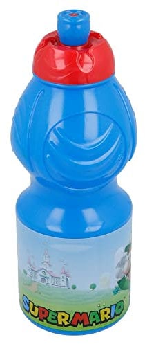 Stor Super Mario Bouteille d'eau pour enfants avec fermeture anti-fuite – Bouteille réutilisable pour enfants avec bouchon anti-fuite – Sans BPA – 400 ml Moyen