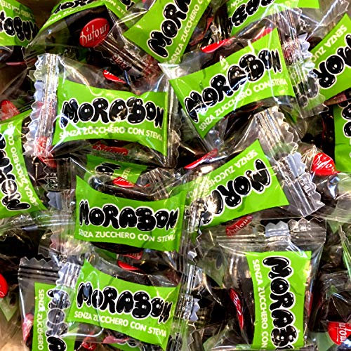 Caramelle Morabon Liquirizia Senza Zucchero Dufour Kg 1 | Senza Coloranti | Dolcificate con Stevia | Senza Glutine