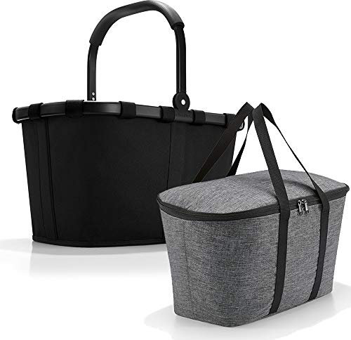 reisenthel carrybag mit coolerbag Einkaufkorb Einkaufstasche Isobag Isotasche Kühltasche Kühlkorb (Frame Black + Twist Silver)